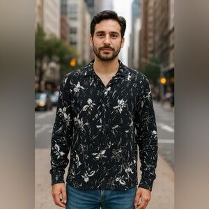 The KOOPLES Wild Orchid Long Sleeve Button Down